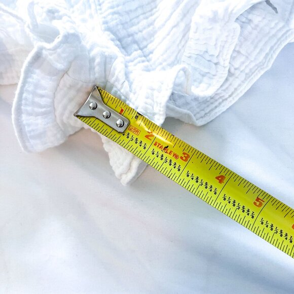 New In White Gauze Ruffled Drawstring Shorts Medium - Picture 12 of 14